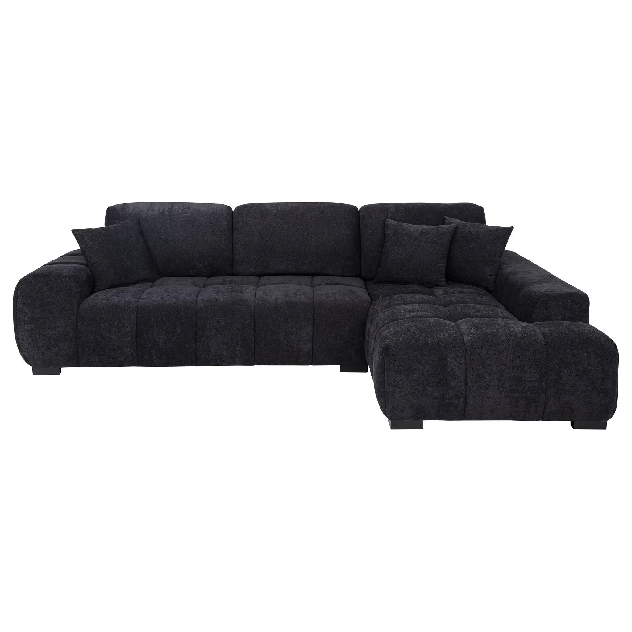 Octavia Upholstered Sectional Chaise Sofa Black by Unique Piece Furniture
