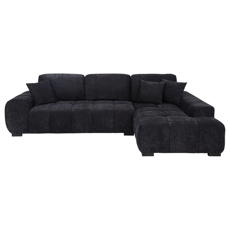 Octavia Upholstered Sectional Chaise Sofa Black by Unique Piece Furniture