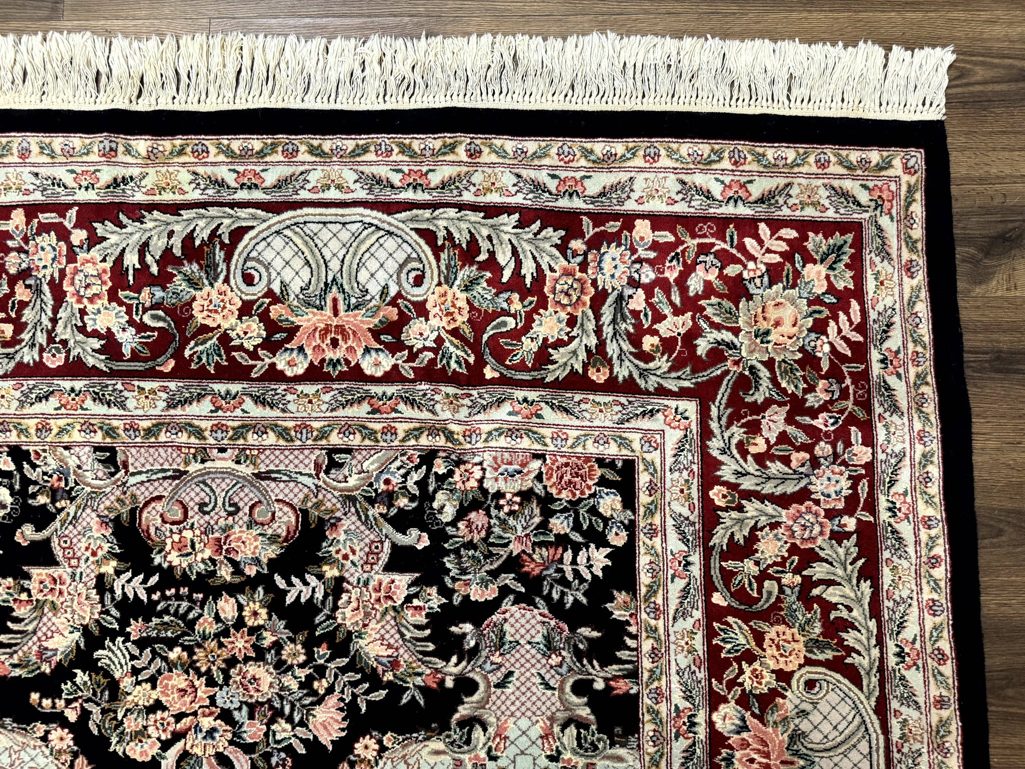 Sino Persian Rug 9x12, Black, Floral Bouquets by Jewel Rugs