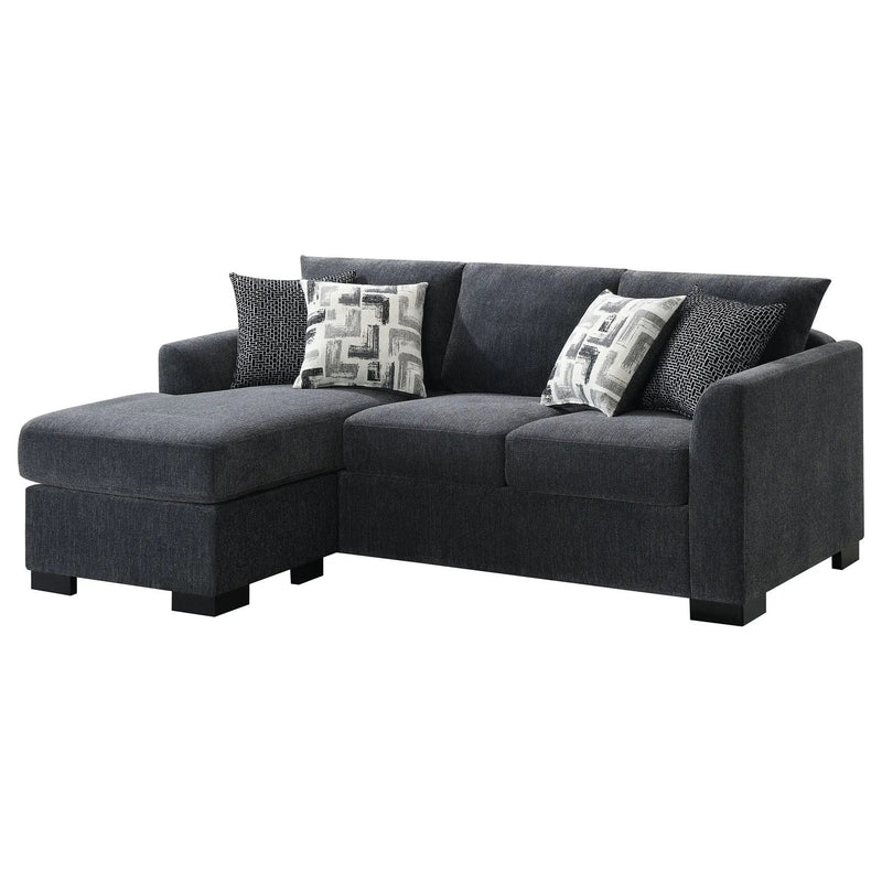 Storey Upholstered Sleeper Sectional Chaise Sofa Dark Grey by Unique Piece Furniture