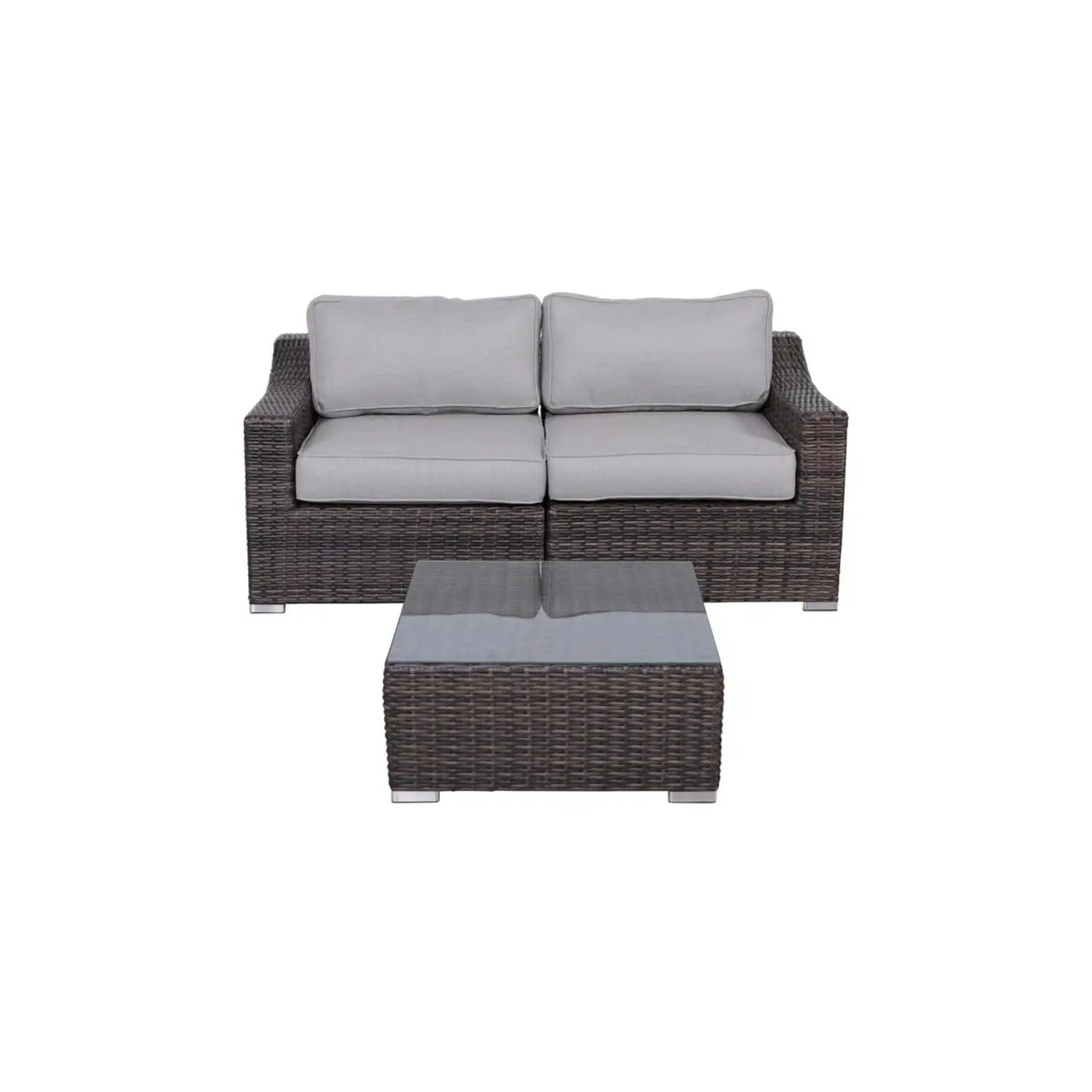 Outdoor Wicker Conversation Set With Cushions, All Weather by Unique Piece Furniture