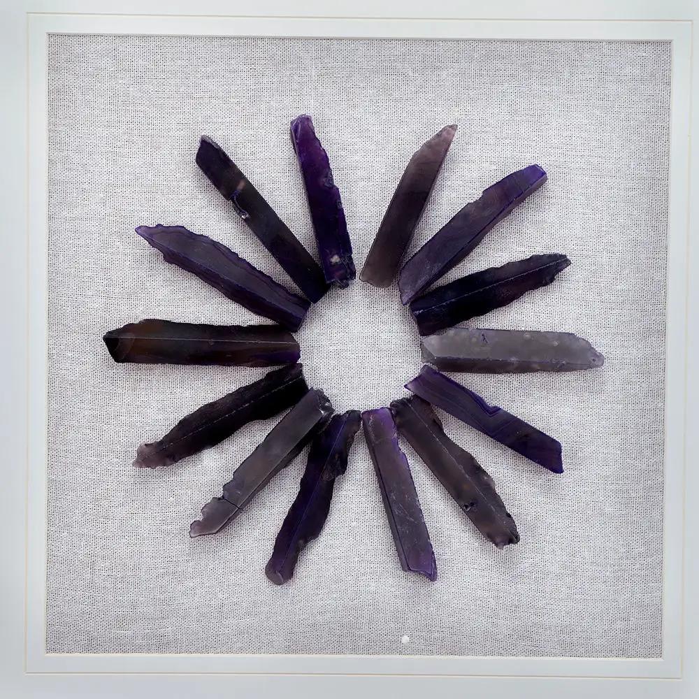 Grace Purple Agate Shadow Boxes Wall Art Set of 2 - Multicolor by HouseOfZazla