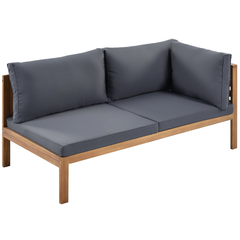 Wood Structure Outdoor Sofa Set with Gray Cushions by HouseOfZazla