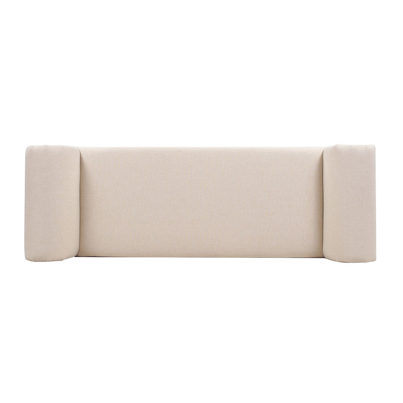 Kathy - Roll Arm Entryway Accent Bench - Sky Neutral Beige by HouseOfZazla