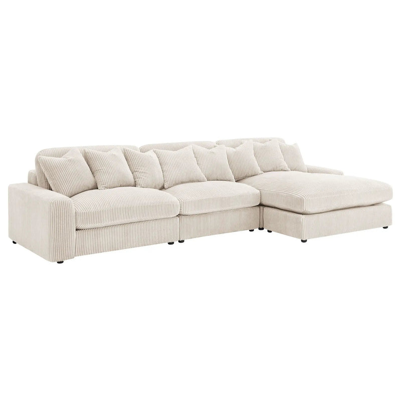 Blaine Upholstered Reversible Chaise Sectional Sofa Sand by Unique Piece Furniture