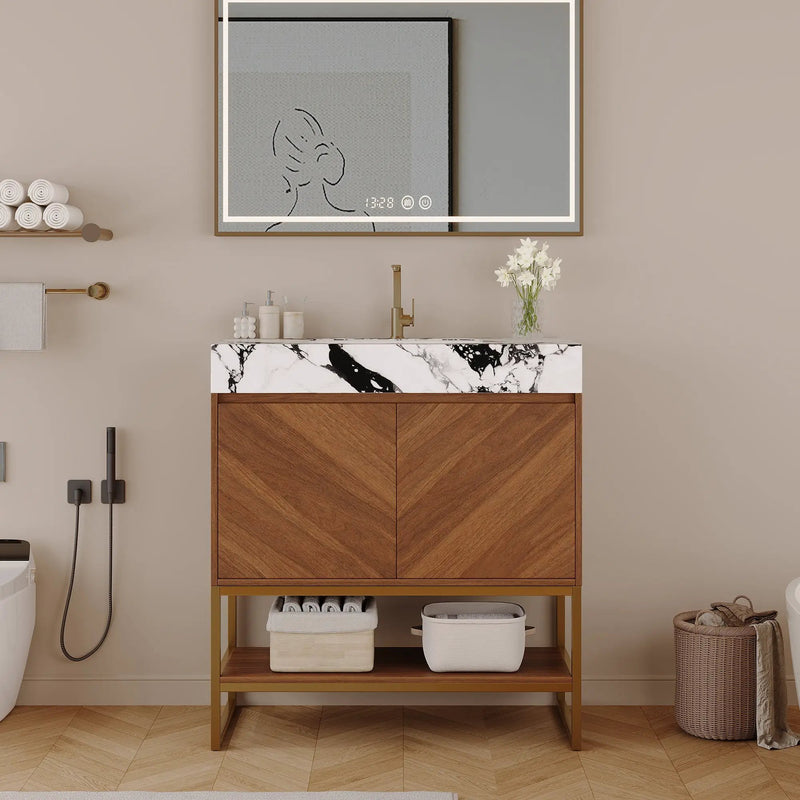 29.9" Modern Free-standing Bathroom Vanity with Ceramic Sink by HouseOfZazla