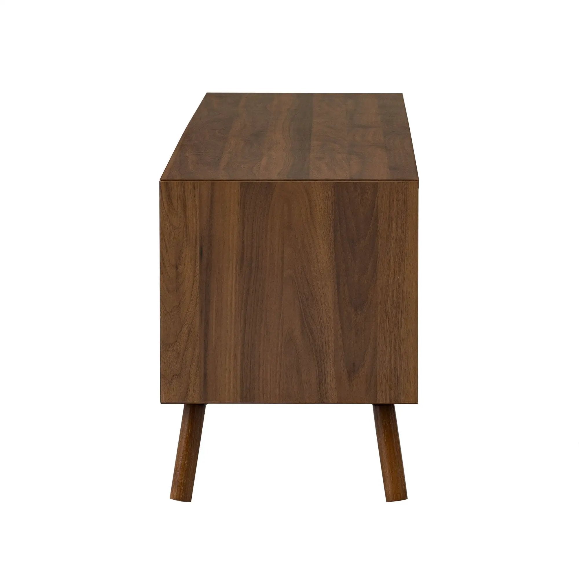 TV Stand With Soft Closing Hinges And Cable Management - Walnut by HouseOfZazla