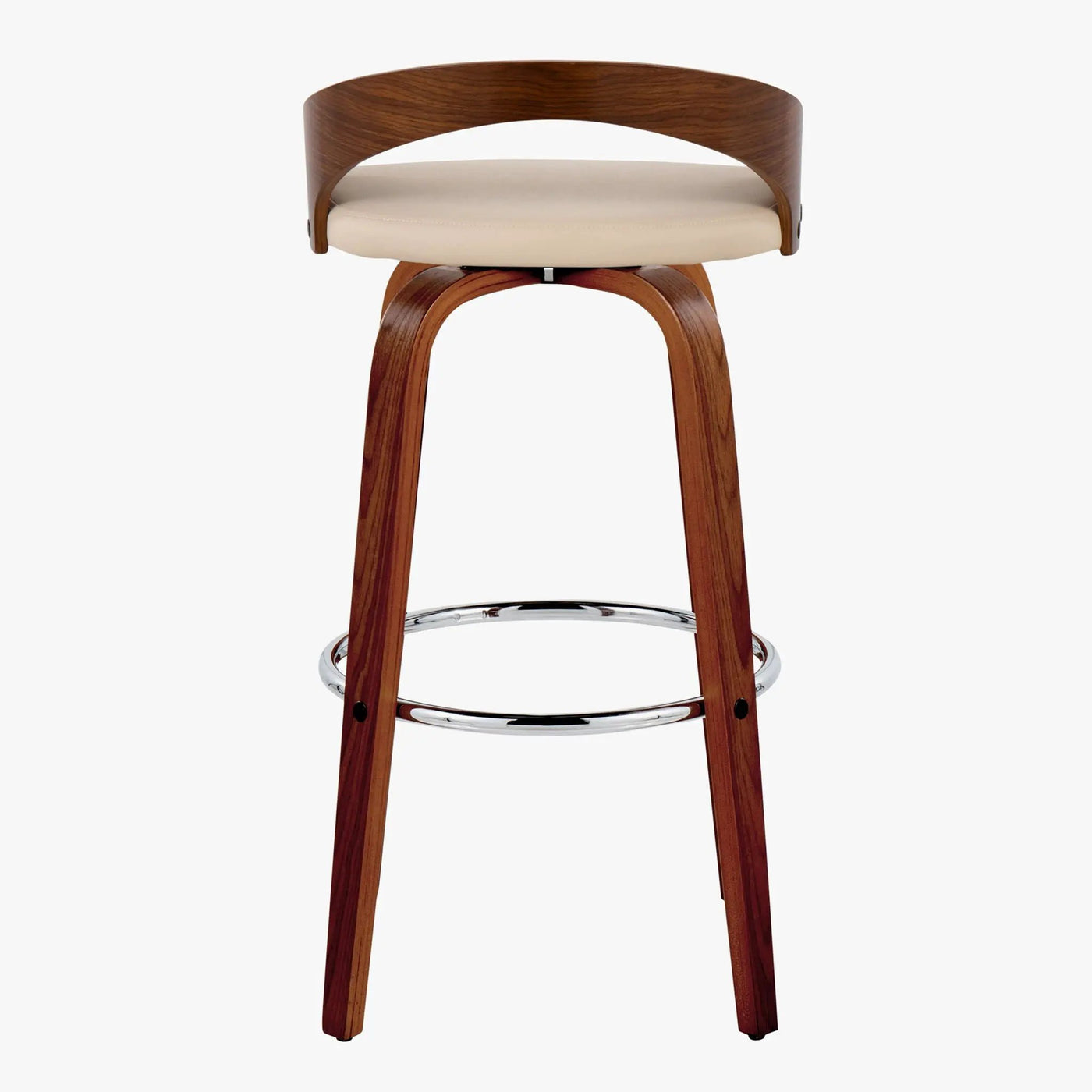 Grotto - Contemporary Fixed Height Barstool With Swivel With Round Footrest (Set of 2) by HouseOfZazla