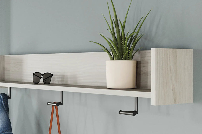 Socalle - Wall Mounted Coat Rack w/Shelf - Light Natural by Unique Piece Furniture