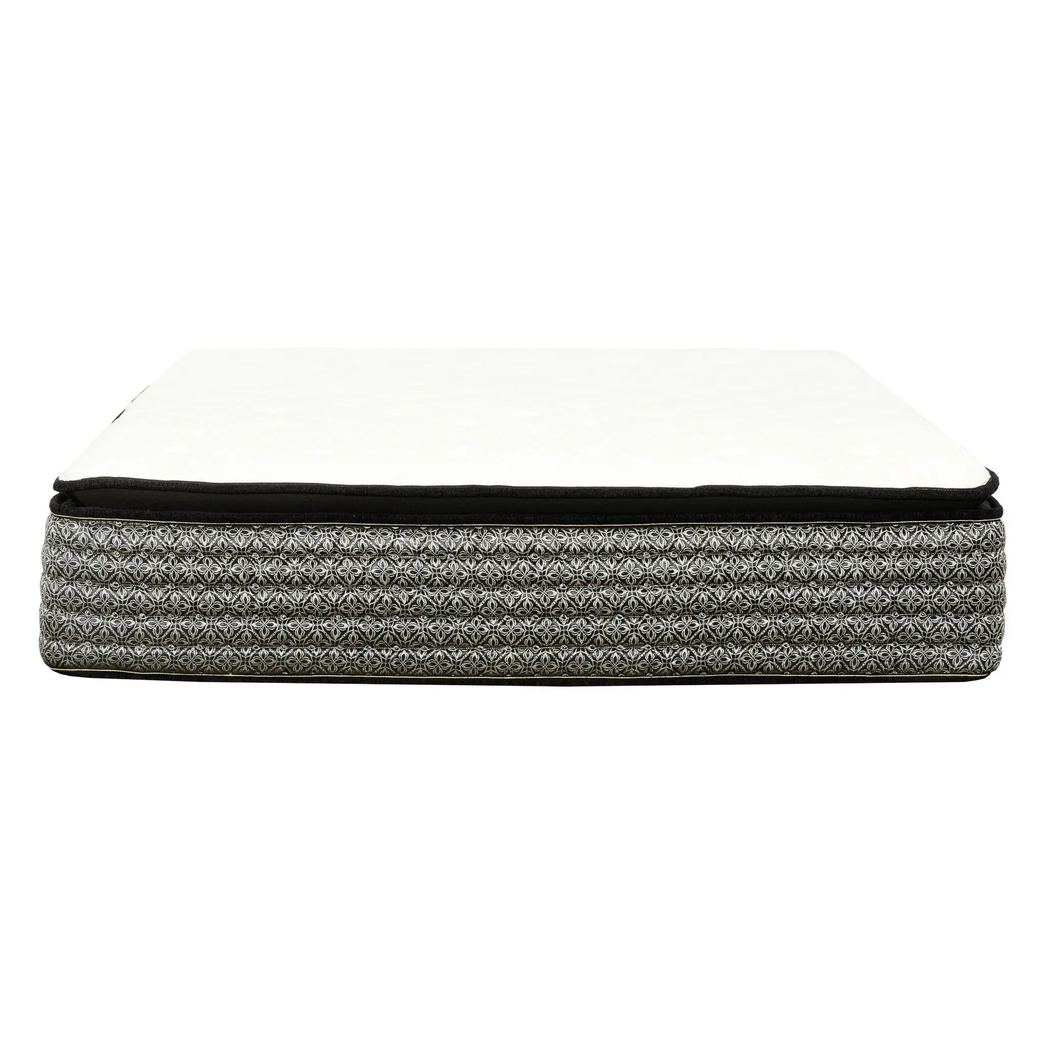 14" Premium Hybrid Mattress In A Box Plush Gel Memory Foam Top With Cooling Technology - Gray / White - Queen by Unique Piece Furniture