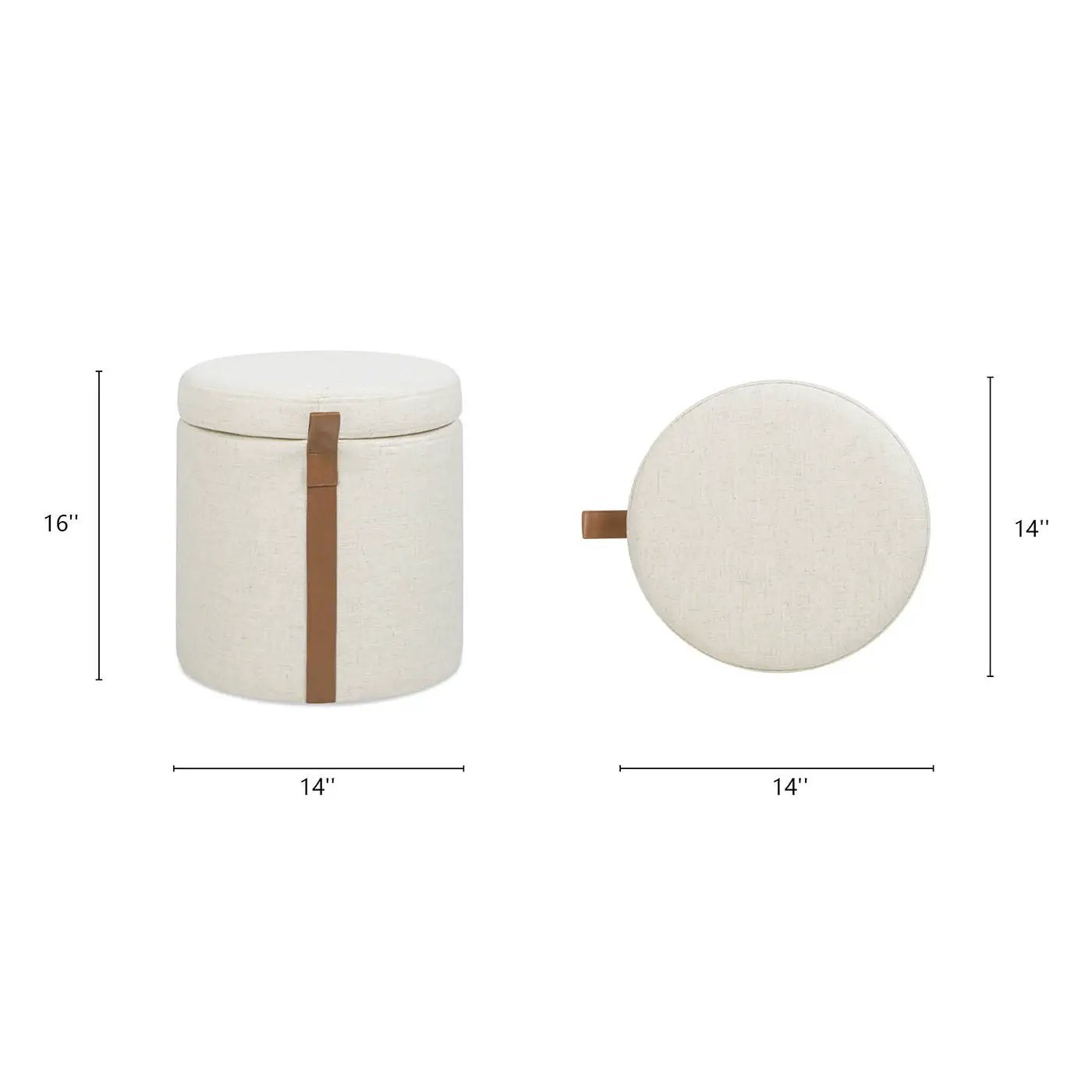 Brandy - Round Upholstered Storage Ottoman With Accent by Unique Piece Furniture
