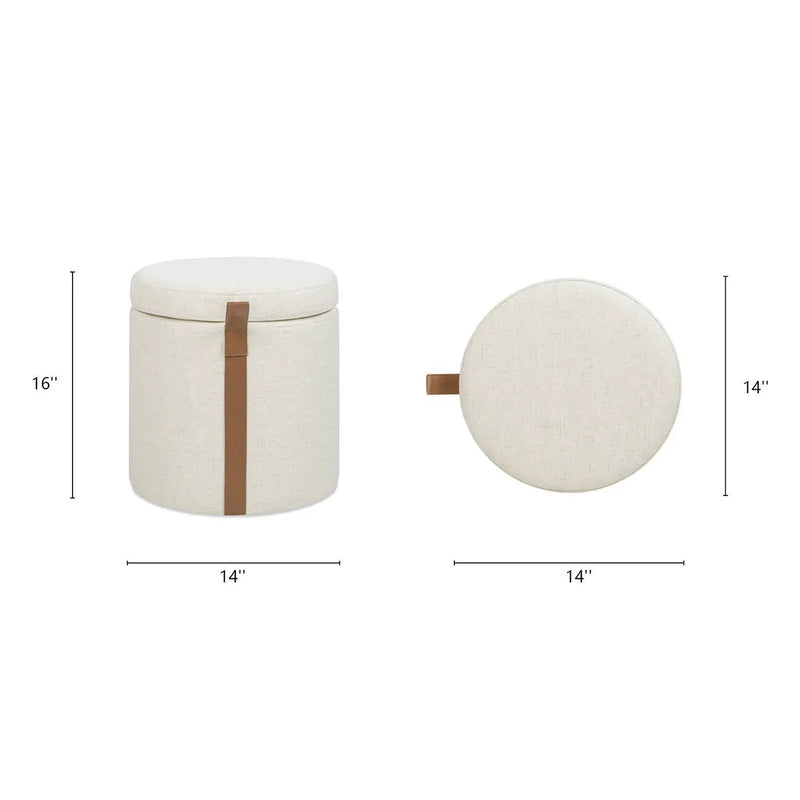 Brandy - Round Upholstered Storage Ottoman With Accent by Unique Piece Furniture