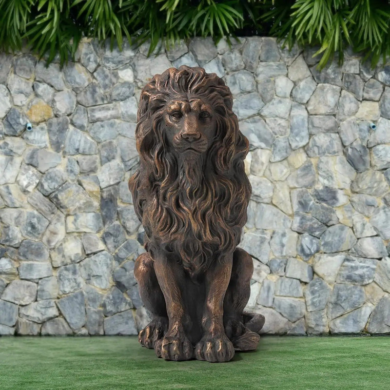20.5" Resin Lion Statue, Outdoor and Indoor Decorative Sculpture by HouseOfZazla