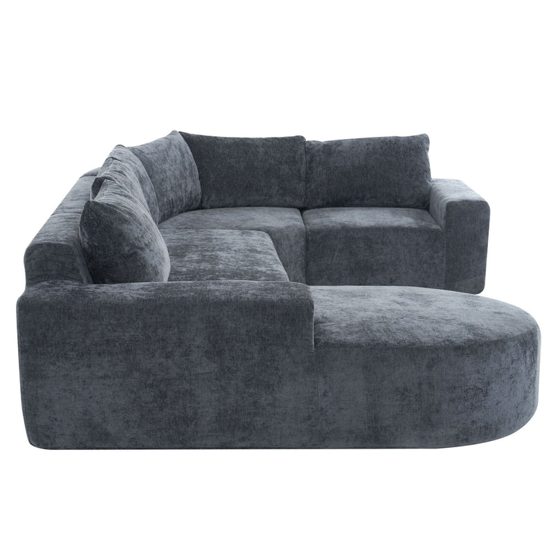 Modular Cloud Sectional Sofa Set, U-Shaped Upholstered Couch With Deep Seat by HouseOfZazla