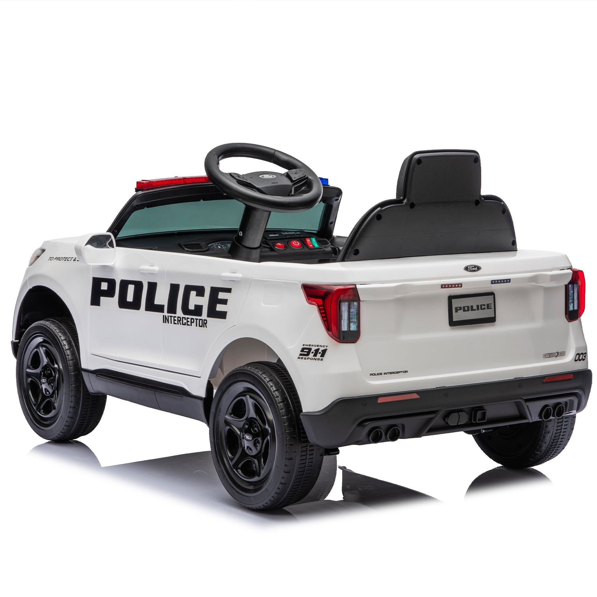 Licensed Ford Police 12V Ride-On Truck with Parental Remote Control by HouseOfZazla