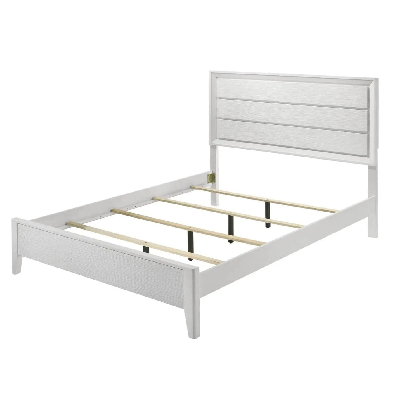 Modern Bed Frame With Wave Texture Headboard And Angled Legs by Unique Piece Furniture