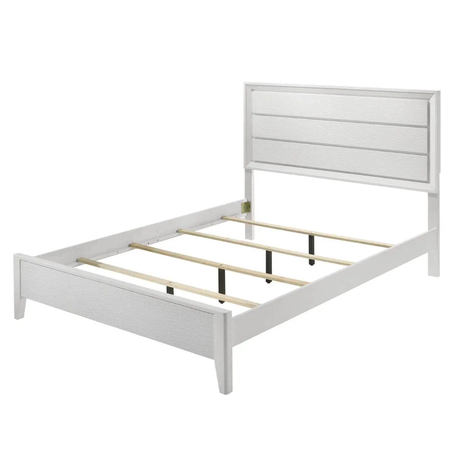 Modern Bed Frame With Wave Texture Headboard And Angled Legs by Unique Piece Furniture
