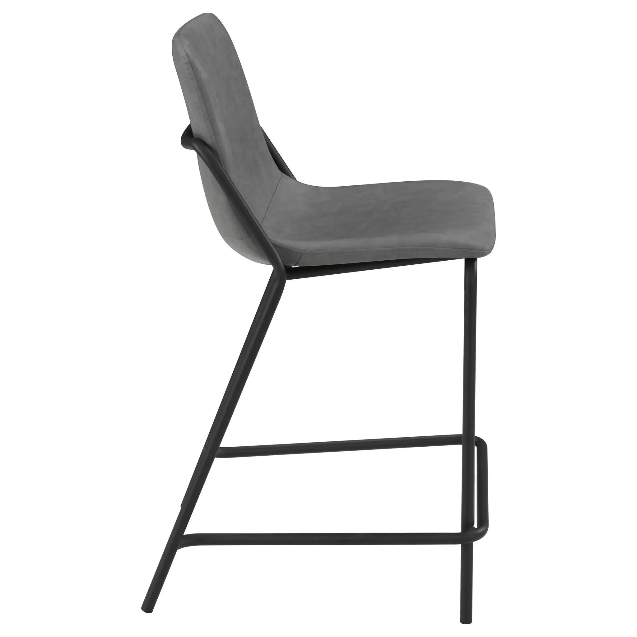 Counter Height Stools With Footrest (Set of 2) - Gray / Black by HouseOfZazla
