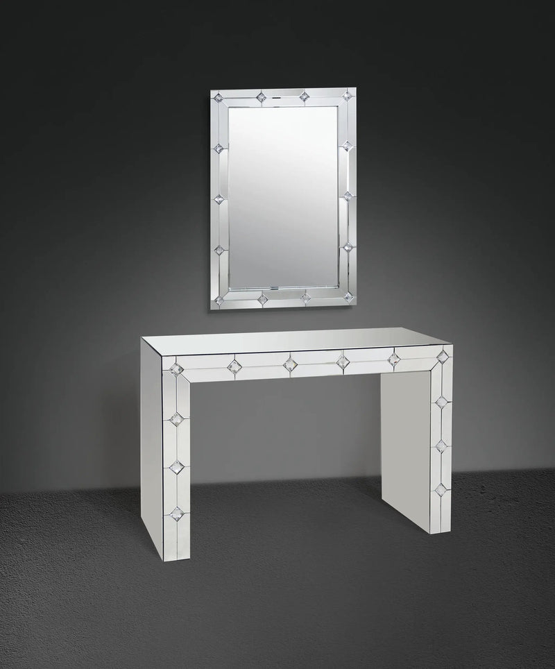Hessa Mirrored & Faux Rhinestone Console Table by HouseOfZazla