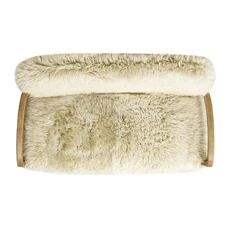 Enchante - Sheepskin Accent Loveseat - Taupe / Natural by HouseOfZazla
