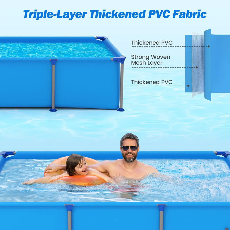690/978/1158/1617 Gal Outdoor Family Swimming Pool with Metal Frame by DirectDeals