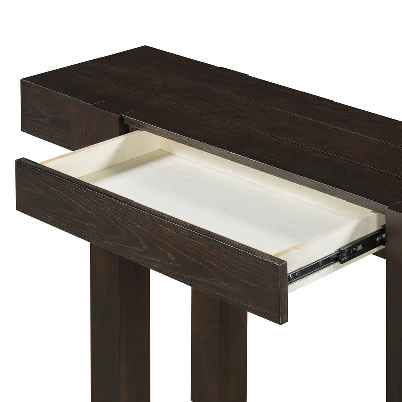 TREXM Rustic Minimalist Console Table with Hidden Drawer by HouseOfZazla