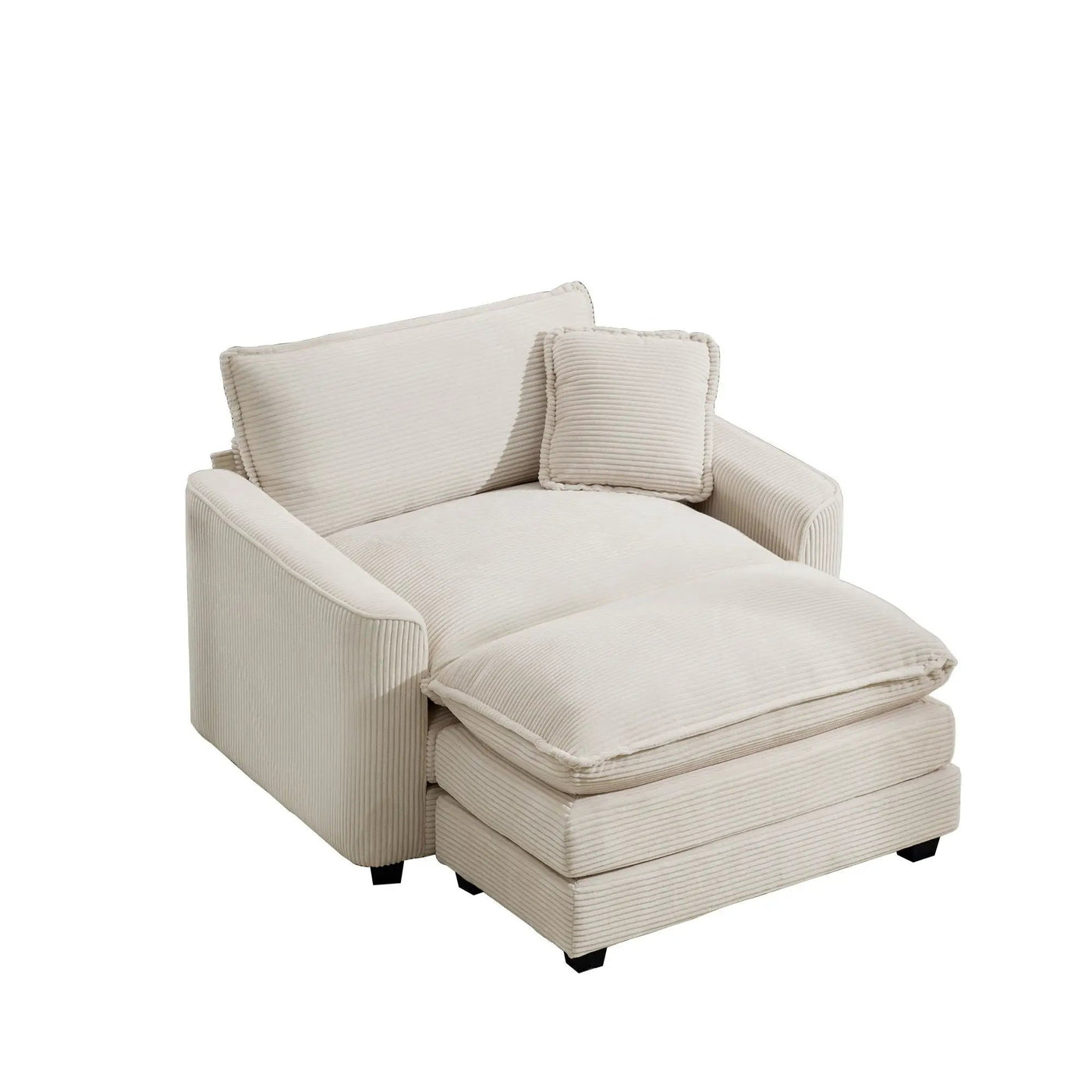 Classic Modern Comfortable Single Chair Deep Seat Sofa With Footstool by Unique Piece Furniture