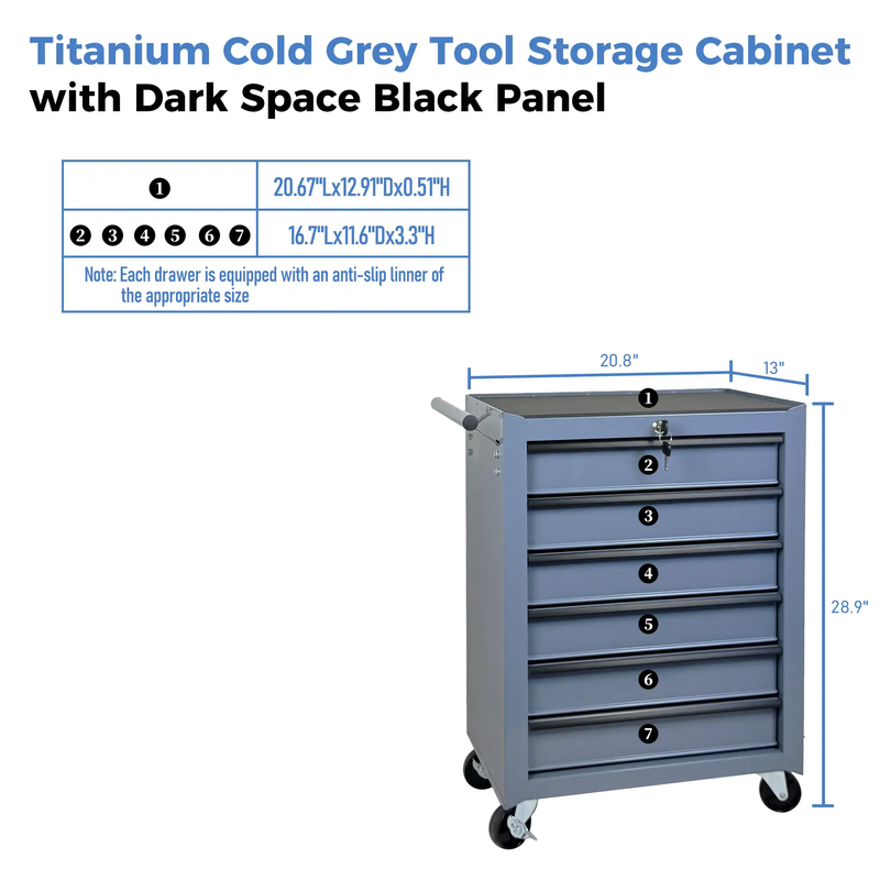 Rolling Metal Tool Chest with 6 Drawers by HouseOfZazla