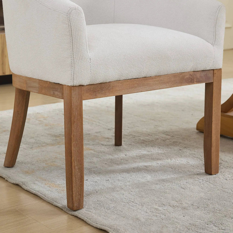 Mid Century Modern Upholstered Barrel Dining Chair with Arms by HouseOfZazla