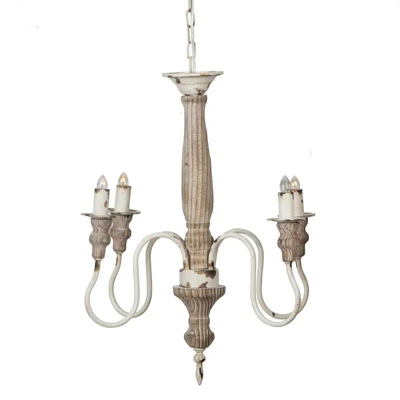 4 Light Chandelier, Hanging Light Fixture With Adjustable Chain For Kitchen, Bulb Not Included - Cream White by Unique Piece Furniture