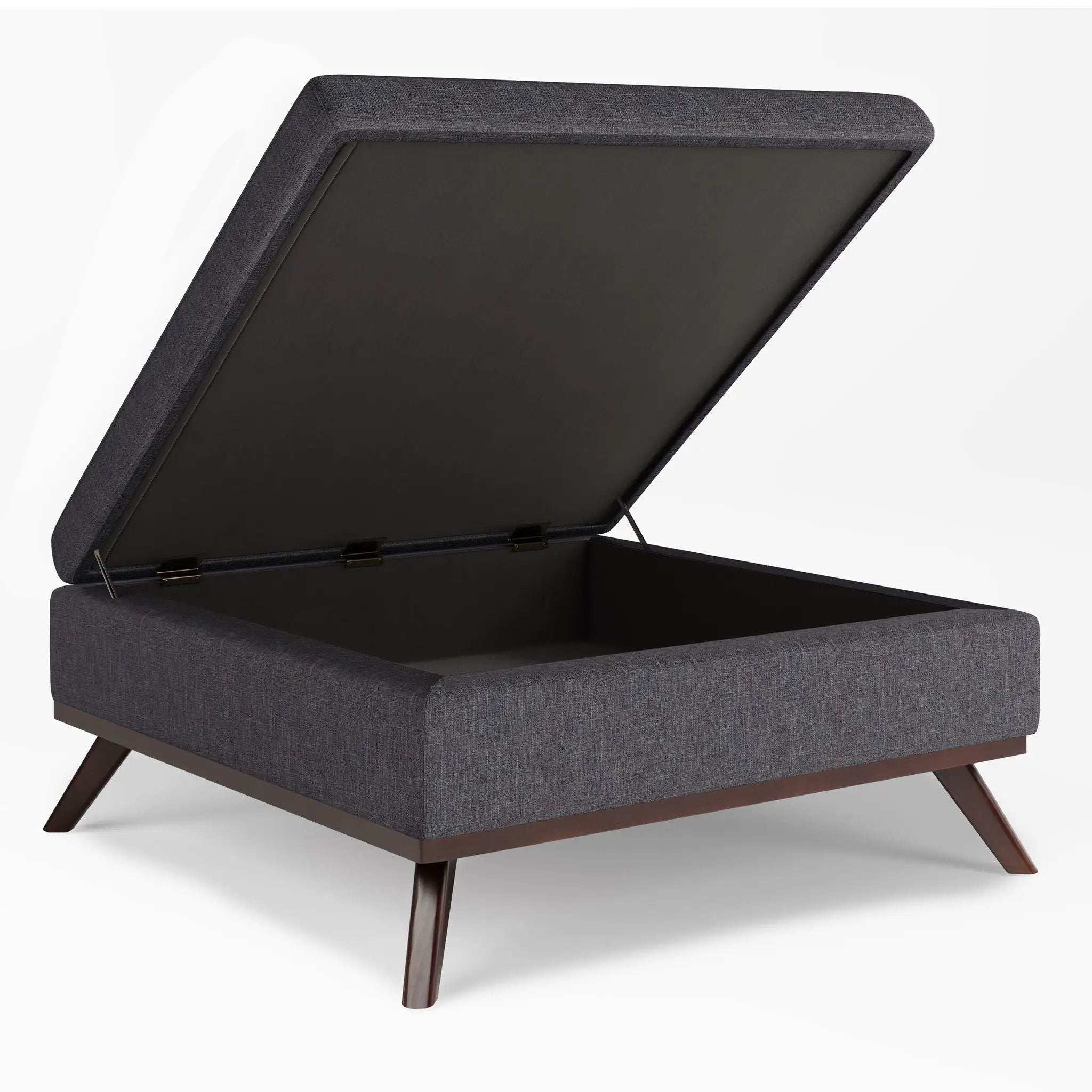 Owen - Square Coffee Table Storage Ottoman - Slate Gray by HouseOfZazla