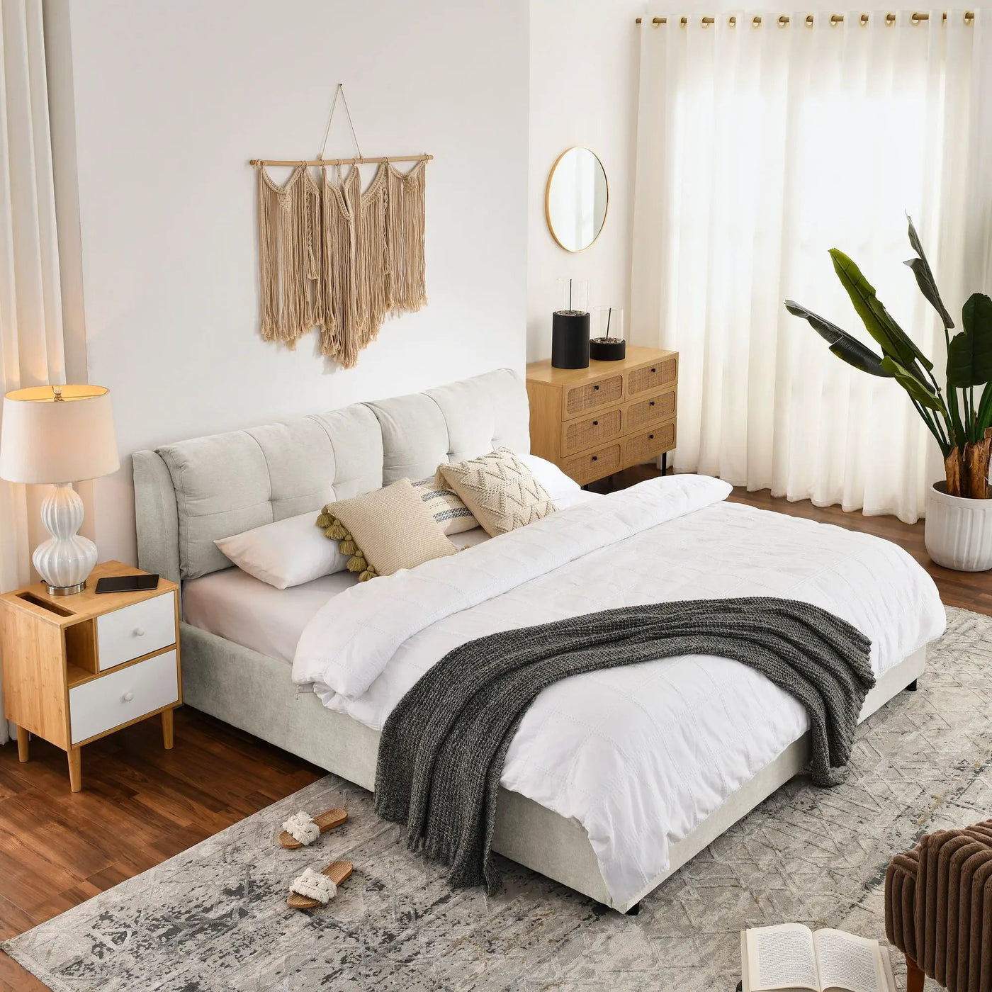 Storage Upholstered Hydraulic Platform Bed With Integrated Headboard by Unique Piece Furniture