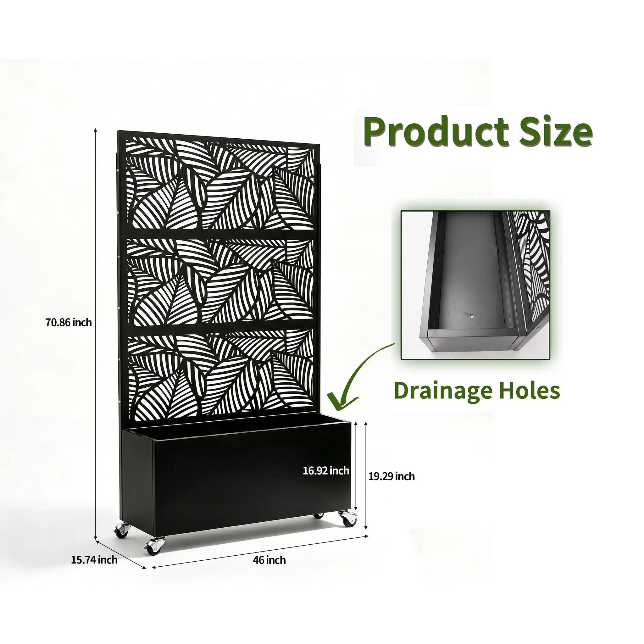 Leaf Pattern Privacy Screen with Planter Box by HouseOfZazla