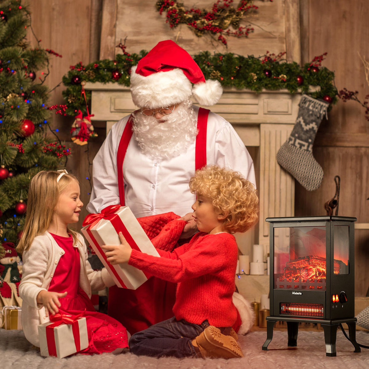 Suburbs TS17Q Electric Fireplace Stove Heater by TURBRO