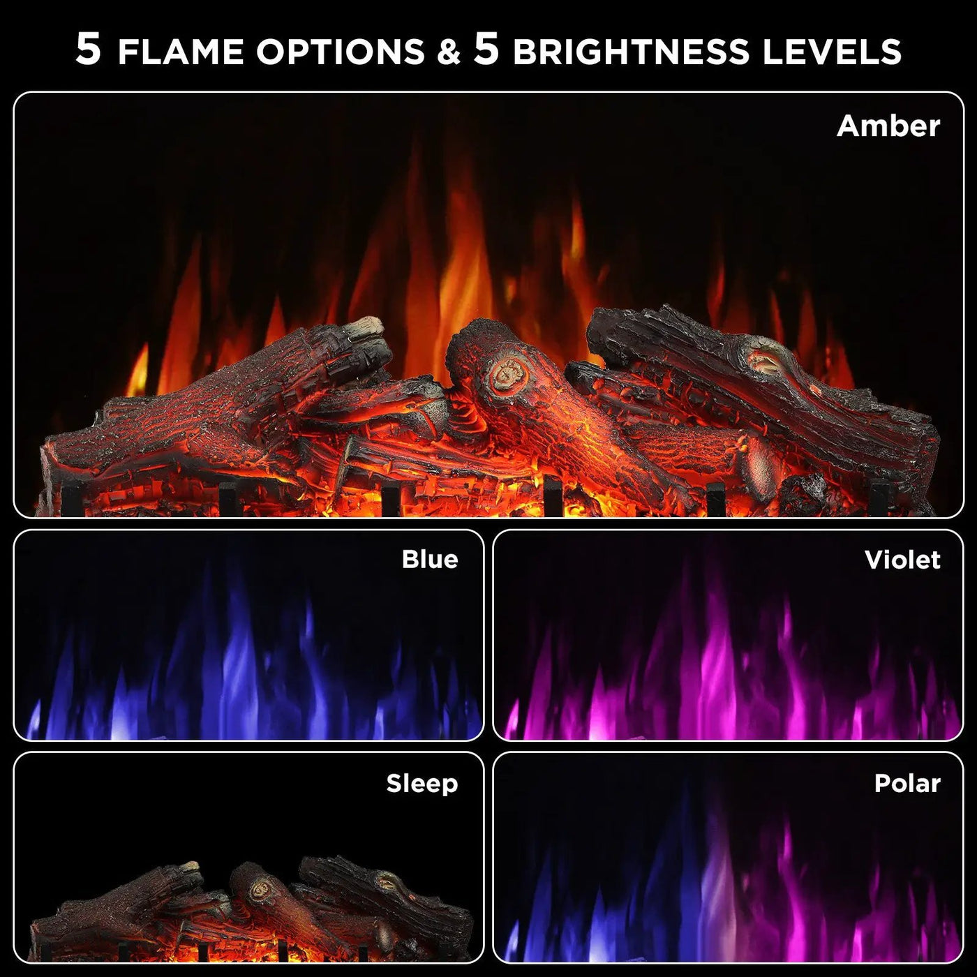 (Open Box) Eternal Flame EF30-PB Electric Fireplace Logs by TURBRO