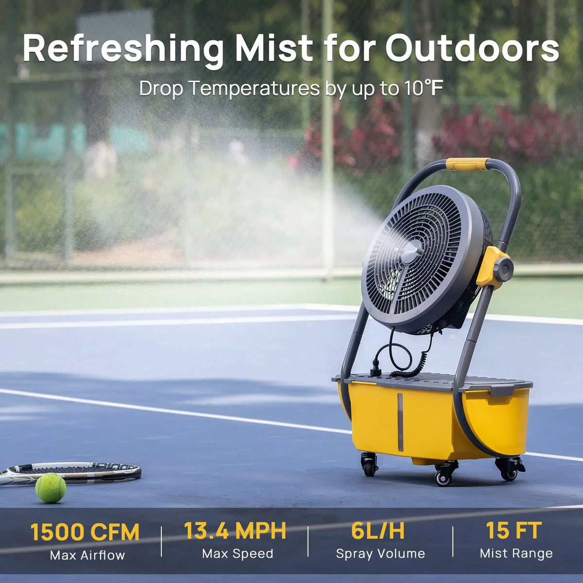 AirSupply MS12 Portable Mist Fan, 11L Tank & Up to 50H Runtime by TURBRO