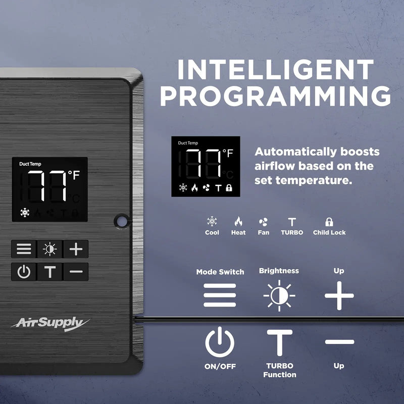 (Open Box) AirSupply BS412 Register Booster Fan by TURBRO