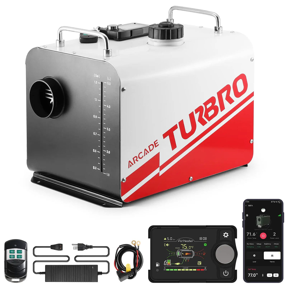 Arcade H8BP Diesel Heater, 8kW Triple Power, All-in-One Compact by TURBRO