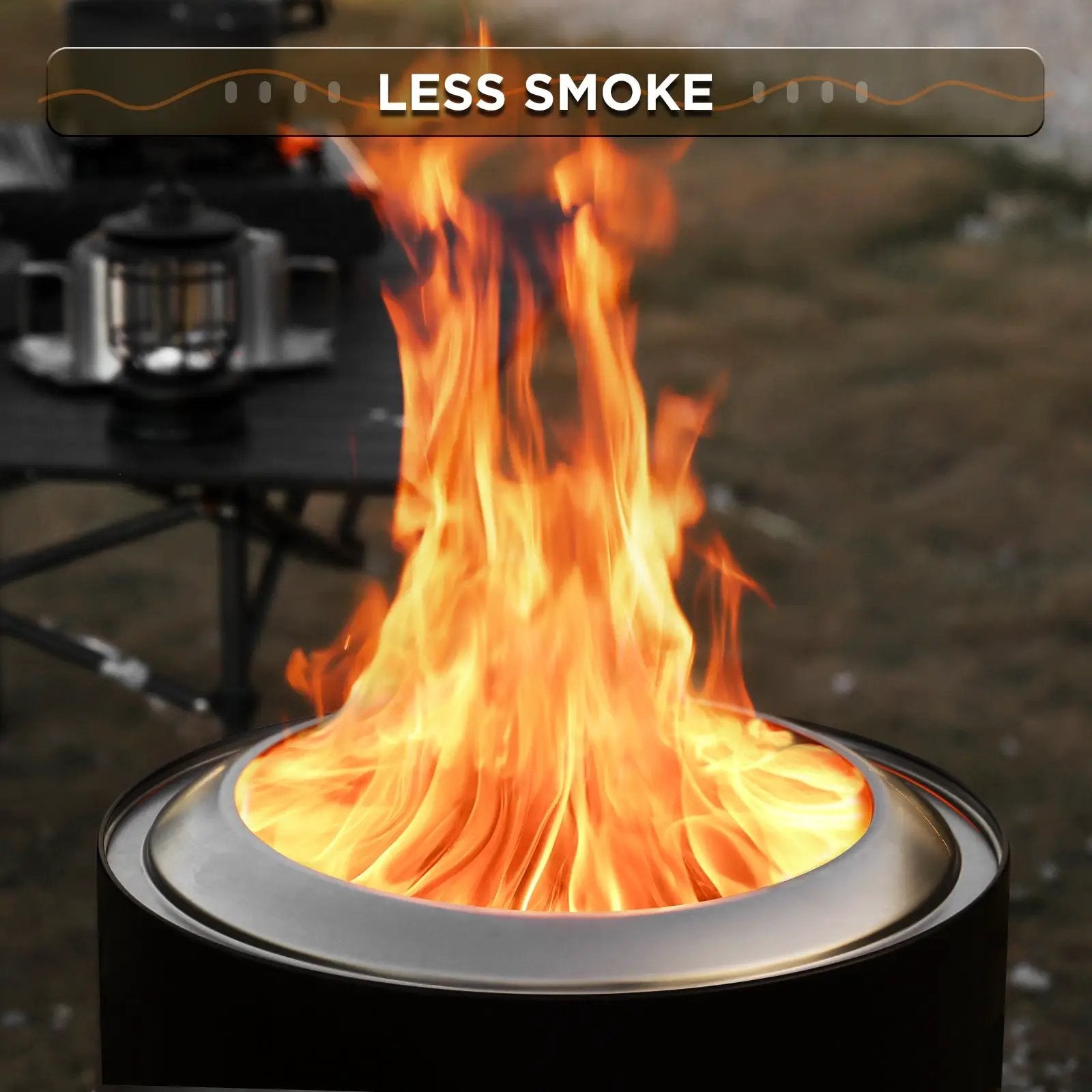 Pluto R19-PG Smokeless Outdoor Fire Pit - Painted Black by TURBRO