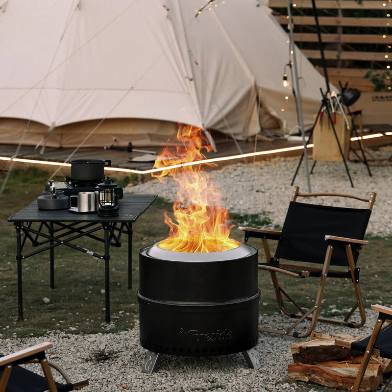 Pluto R19-PG Smokeless Outdoor Fire Pit - Painted Black by TURBRO