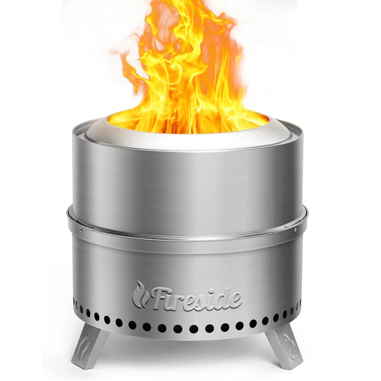 Pluto R19-SS Smokeless Outdoor Fire Pit - Stainless Steel by TURBRO