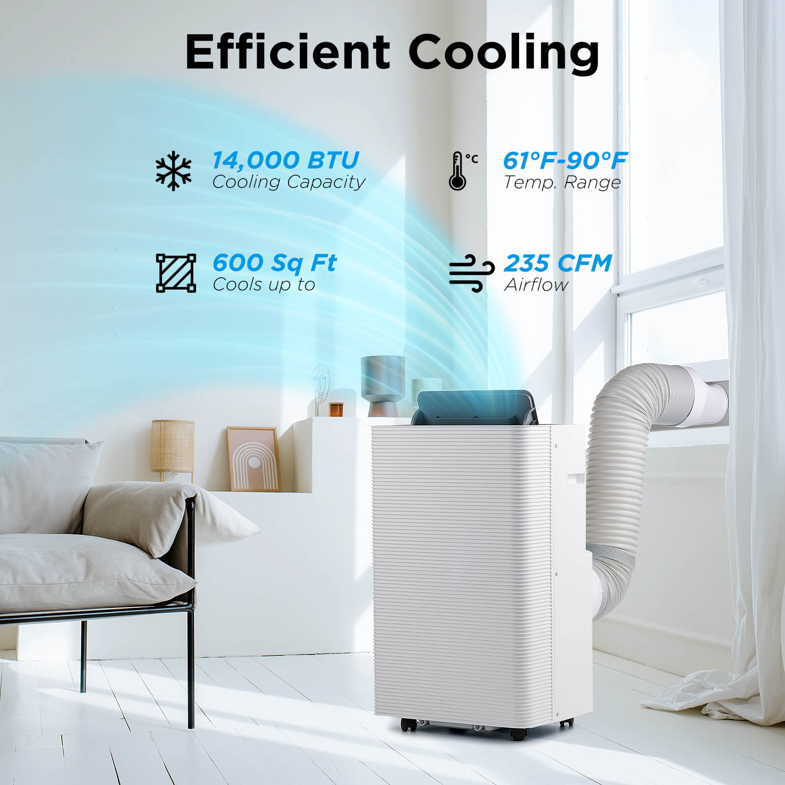 Finnmark 14,000 BTU WiFi Portable Air Conditioner by TURBRO