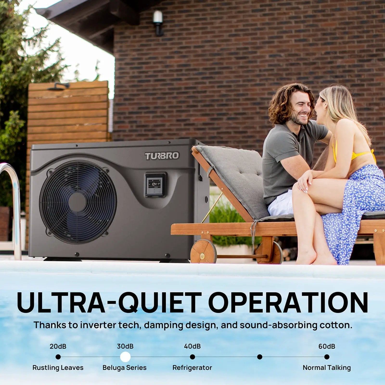 (Open Box) Beluga B50V/B75V Inverter Swimming Pool Heat Pump by TURBRO