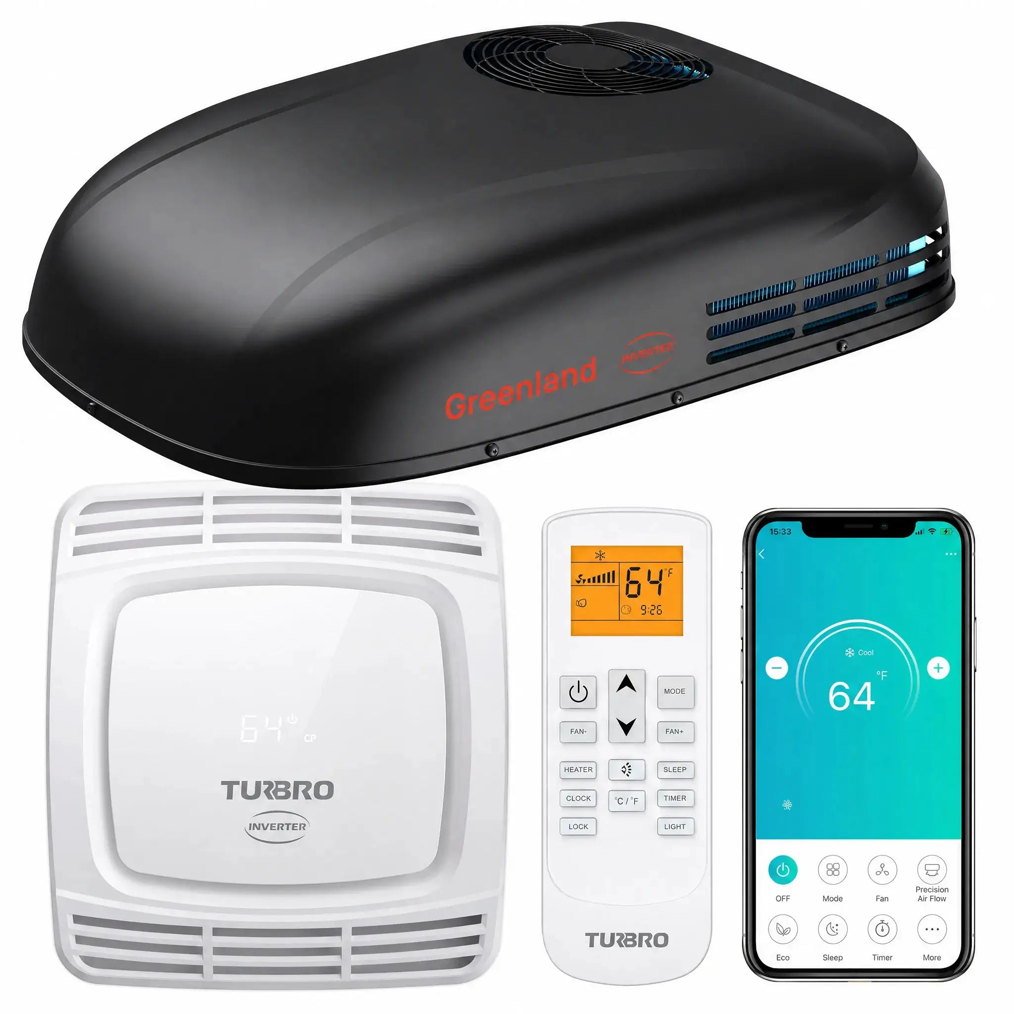 Greenland 13,500 BTU Inverter Rooftop RV Air Conditioner by TURBRO