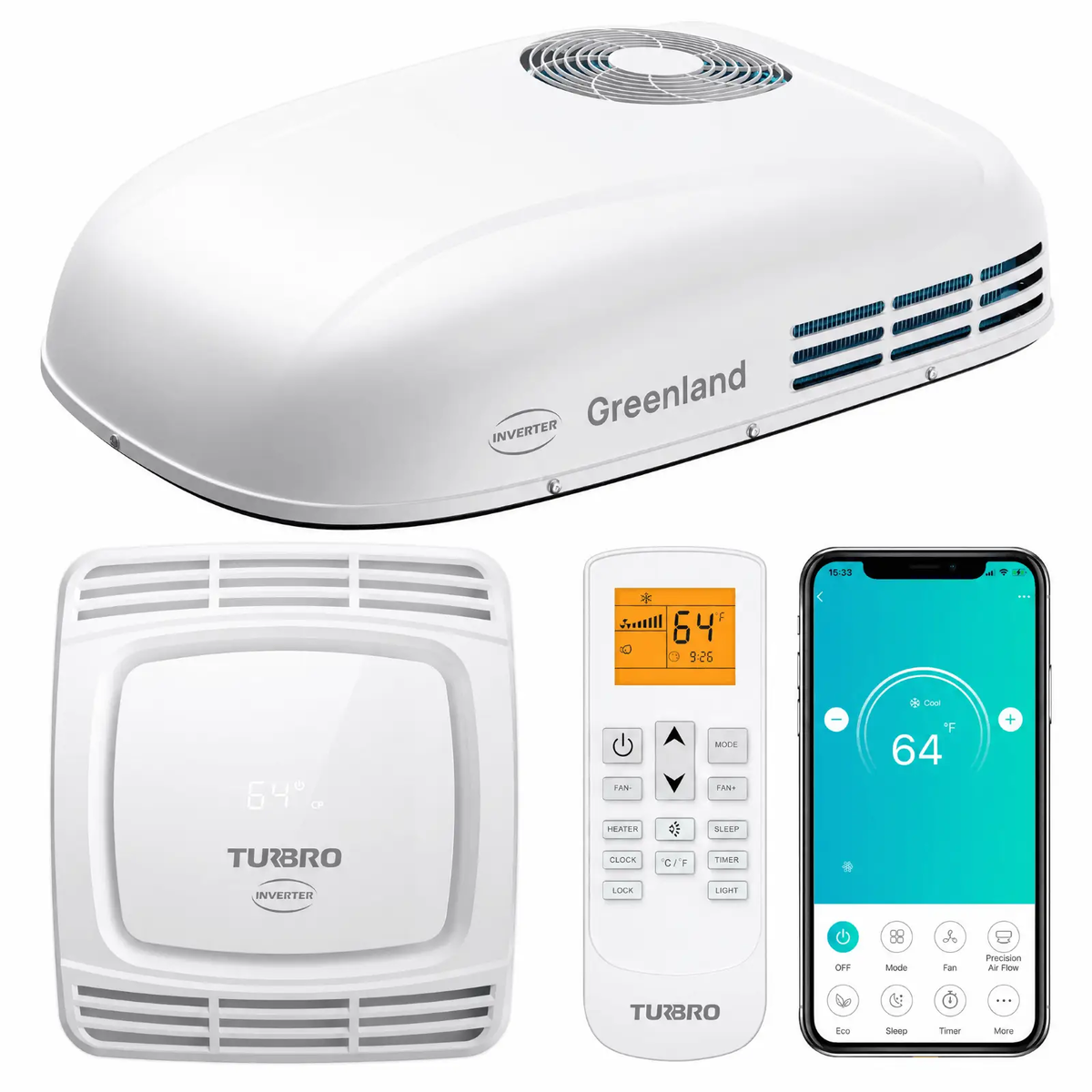 Greenland 13,500 BTU Inverter Rooftop RV Air Conditioner by TURBRO