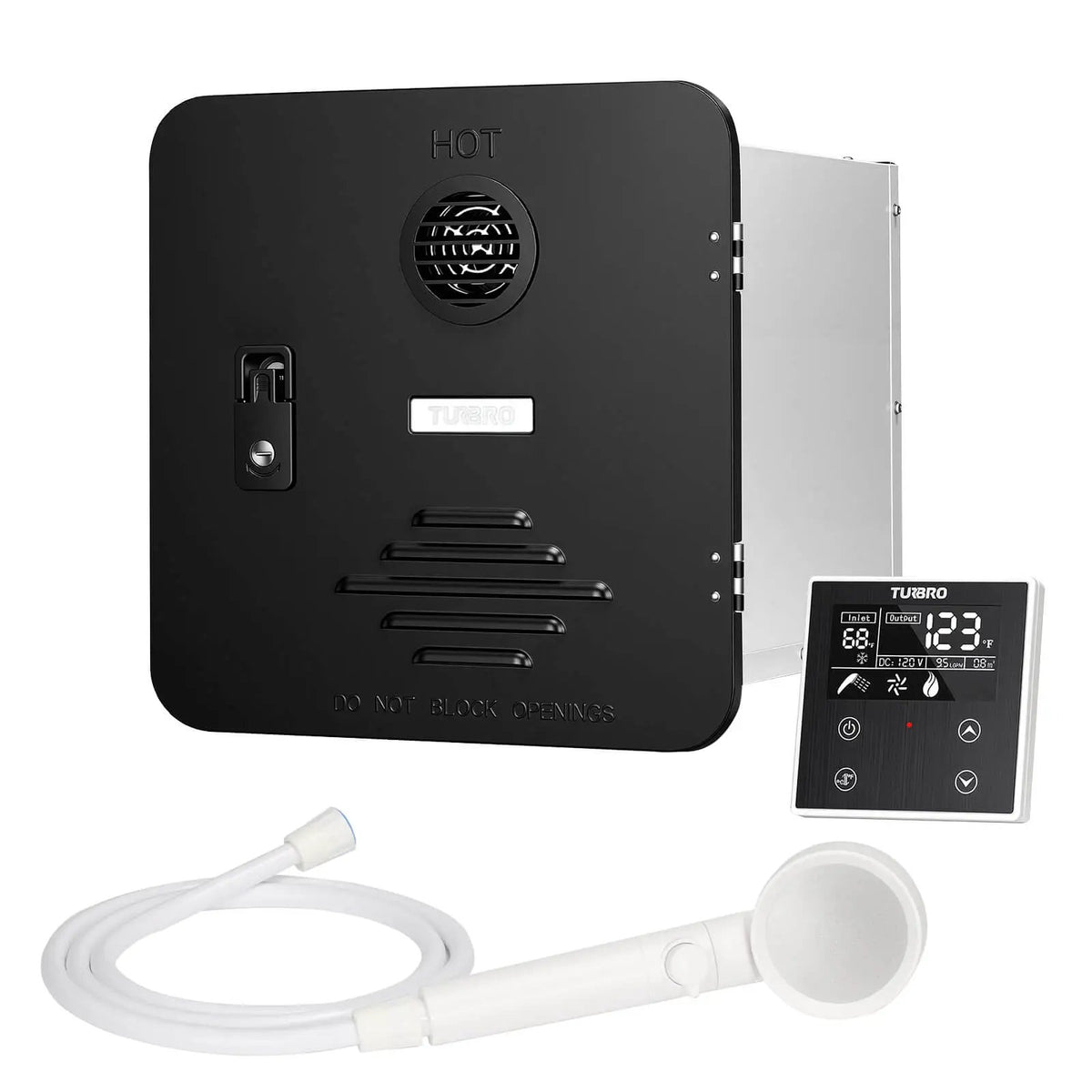 Rotorua 65K BTU RV Tankless Propane Water Heater with Door by TURBRO