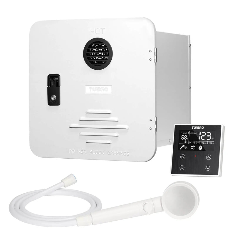 Rotorua 65K BTU RV Tankless Propane Water Heater with Door by TURBRO