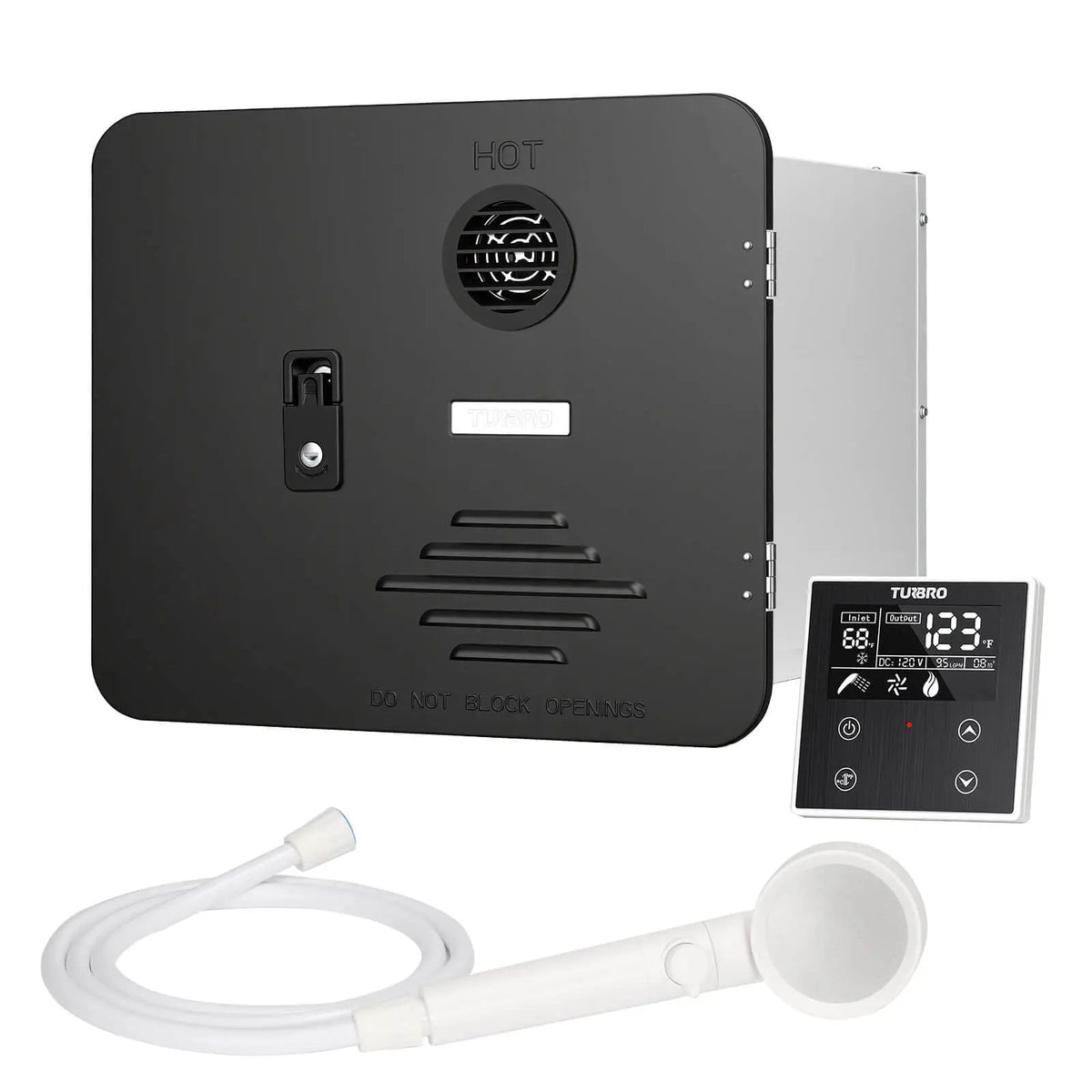 Rotorua 65K BTU RV Tankless Propane Water Heater with Door by TURBRO