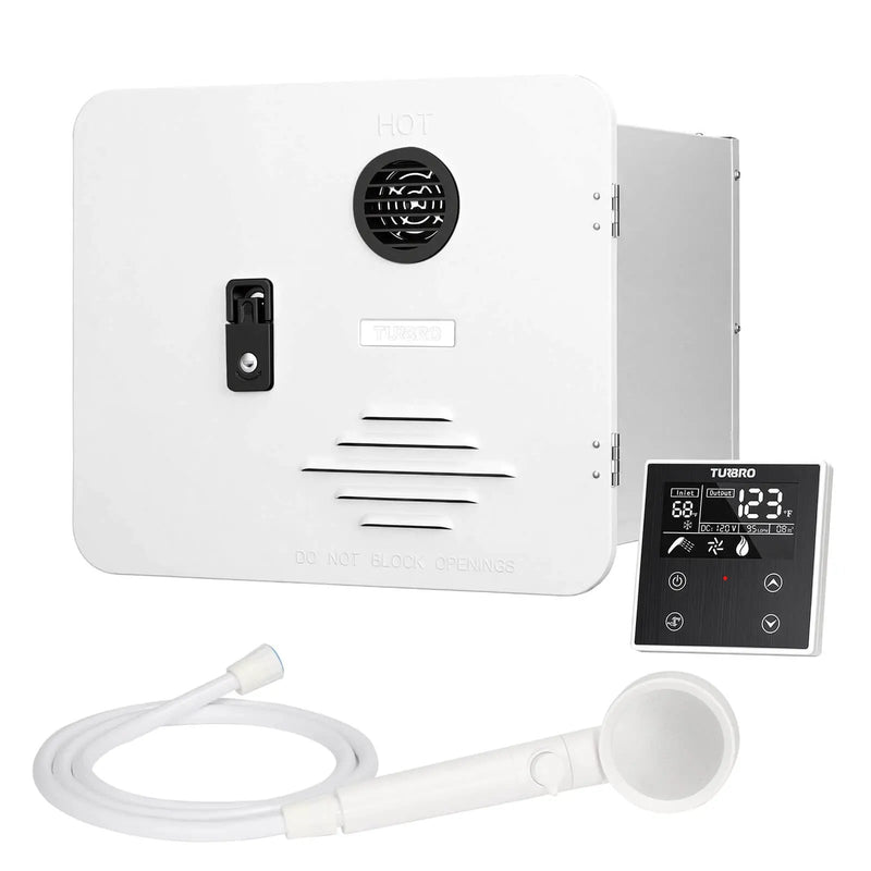 Rotorua 65K BTU RV Tankless Propane Water Heater with Door by TURBRO
