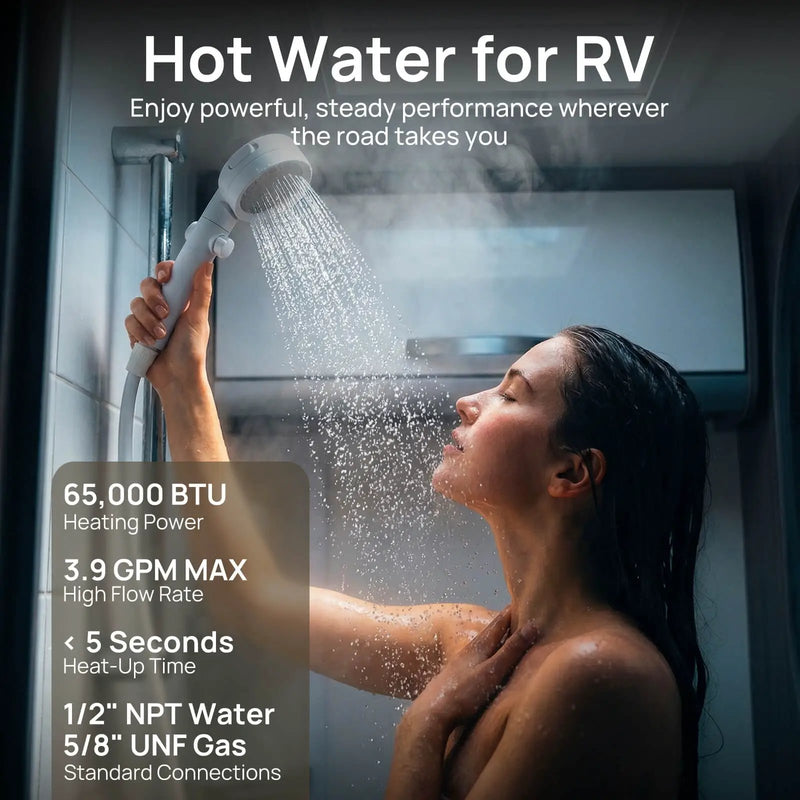 Rotorua 65K BTU RV Tankless Propane Water Heater, Unit Only by TURBRO